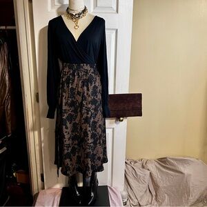 Women’s Pleated Quilted Textured Side Slit Tassel Boho Abstract Midi Skirt 6